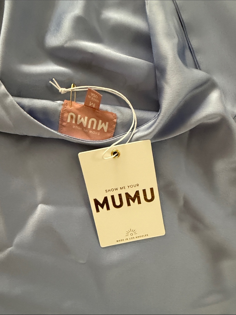 Show Me Your MuMu Light blue Lisa Mini satin backless Halter Dress - Picture 6 of 8